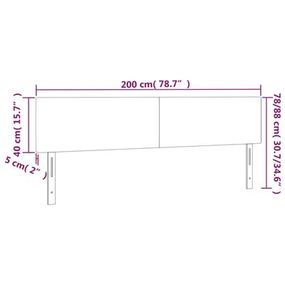 vidaXL Κεφαλάρια Κρεβατιού 2 τεμ. Αν. Γκρι 100x5x78/88 εκ. Βελούδινο