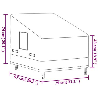 vidaXL Καλύμματα Πολυθρόνας Κήπου 2Τεμ 79x97x48/74εκ Ύφασμα 600DOxford