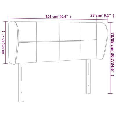 vidaXL Κεφαλάρι με Πτερύγια Μπλε 103x23x78/88 εκ. Υφασμάτινο