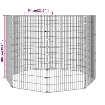 vidaXL Περίφραξη Ζώων Ελεύθερης Βοσκής 8 Πάνελ 54x100 εκ. Γαλβ. Σίδερο