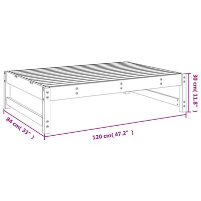 vidaXL Υποπόδιο Κήπου Μελί 120 x 80 εκ. από Μασίφ Ξύλο Πεύκου