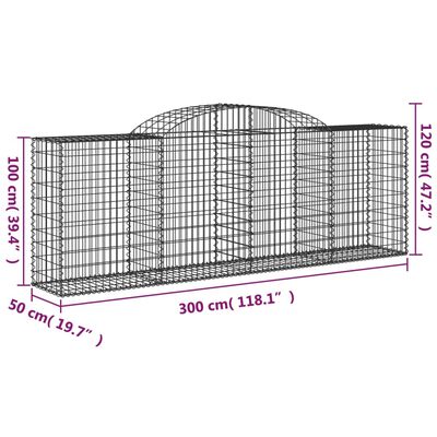 vidaXL Συρματοκιβώτια Τοξωτά 20 τεμ. 300x50x100/120 εκ. Γαλβαν. Ατσάλι