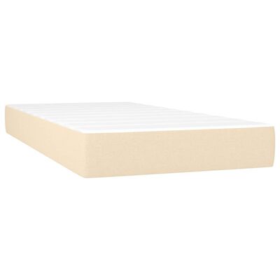 vidaXL Κρεβάτι Boxspring με Στρώμα Κρεμ 120x190 εκ. Υφασμάτινο