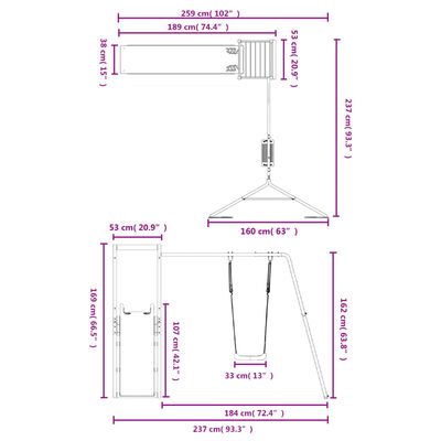 vidaXL Παιδική Χαρά Εξωτερικού Χώρου από Εμποτισμένο Ξύλο Πεύκου