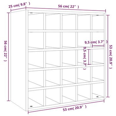 vidaXL Κάβα Κρασιών Μελί 56x25x56 εκ. από Μασίφ Ξύλο Πεύκου