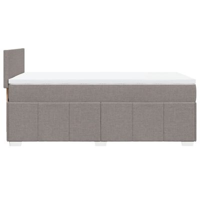 vidaXL Κρεβάτι Boxspring με Στρώμα Taupe 90x190 εκ.Υφασμάτινο