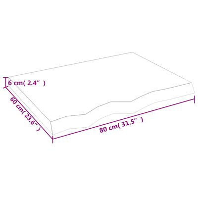 vidaXL Ράφι Τοίχου Σκούρο Καφέ 80x60x(2-6) εκ. Επεξ. Μασίφ Ξύλο Δρυός