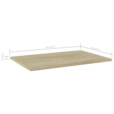 vidaXL Ράφια Βιβλιοθήκης 4 τεμ. Sonoma Δρυς 60x40x1,5 εκ. Επεξ. Ξύλο