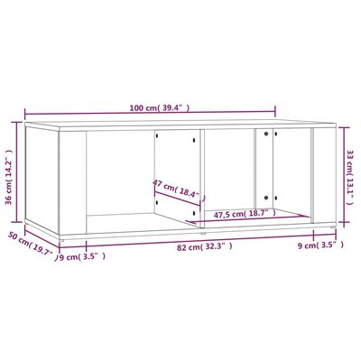 vidaXL Τραπεζάκι Σαλονιού Καφέ Δρυς 100x50x36 εκ. Επεξεργασμ. Ξύλο