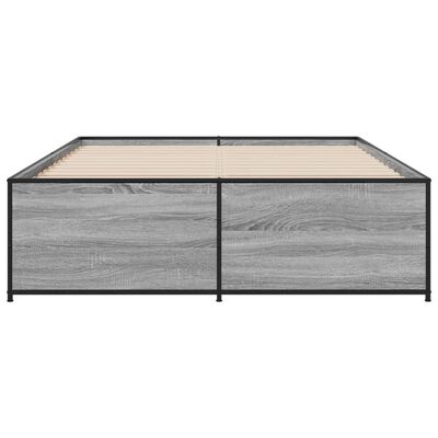 vidaXL Πλαίσιο Κρεβατιού Γκρι Sonoma 120x200 εκ. Επεξ. Ξύλο & Μέταλλο