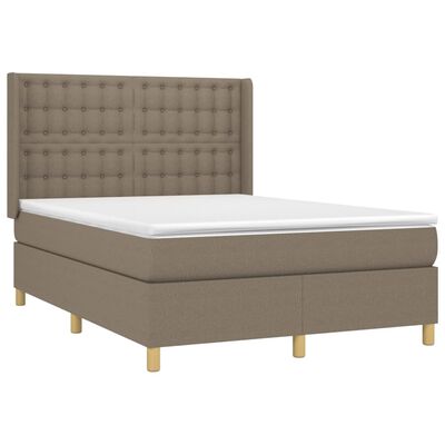 vidaXL Κρεβάτι Boxspring με Στρώμα Taupe 140x200 εκ. Υφασμάτινο