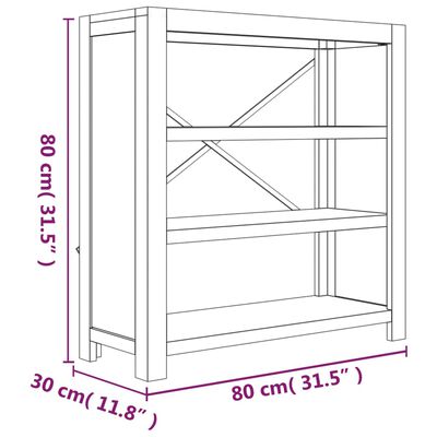 vidaXL Βιβλιοθήκη με 3 Επίπεδα 80x30x80 εκ. Μασίφ Ξύλο Ακακίας