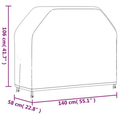 vidaXL Κάλυμμα Ψησταριάς 140x58x106 εκ. Μαύρο 420D Ύφασμα Oxford