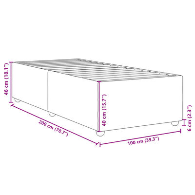 vidaXL Πλαίσιο Κρεβατιού Boxspring Μαύρο 100 x 200 εκ. Υφασμάτινο