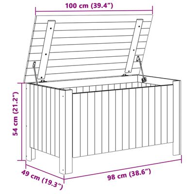 vidaXL Κουτί Αποθήκευσης με Καπάκι RANA Λευκό 100x49x54εκ. Μασίφ Πεύκο