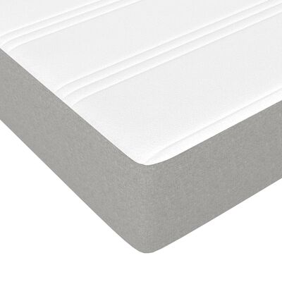 vidaXL Κρεβάτι Boxspring με Στρώμα Ανοιχτό Γκρι 140x190 εκ. Υφασμάτινο