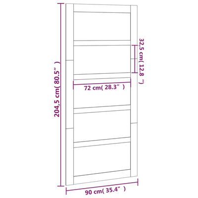 vidaXL Πόρτα Αχυρώνα 90x1,8x204,5 εκ. από Μασίφ Ξύλο Πεύκου