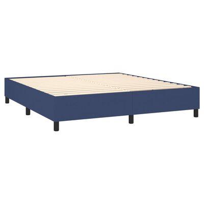 vidaXL Κρεβάτι Boxspring με Στρώμα Μπλε 180x200 εκ. Υφασμάτινο