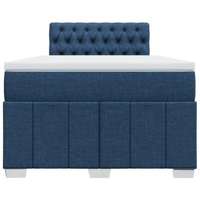 vidaXL Κρεβάτι Boxspring με Στρώμα Μπλε 120x200 εκ. Υφασμάτινο