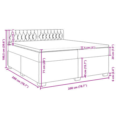 vidaXL Κρεβάτι Boxspring με Στρώμα Ροζ 200x200 εκ. Βελούδινο