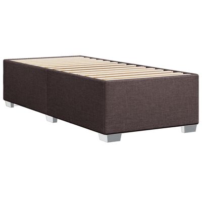 vidaXL Κρεβάτι Boxspring με Στρώμα Σκούρο Καφέ 100x200 εκ. Υφασμάτινο