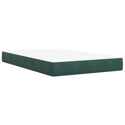 vidaXL Κρεβάτι Boxspring με Στρώμα Σκούρο Πράσινο 120x200εκ. Βελούδινο