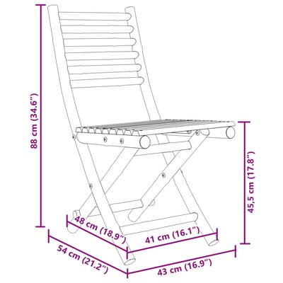 vidaXL Καρέκλες Κήπου Πτυσσόμενες 8 τεμ. 43x54x88 εκ. από Μπαμπού