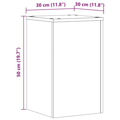 vidaXL Βάσεις Φυτών 2 Τεμ. Καφέ Δρυς 30x30x50 εκ. Επεξεργασμένο Ξύλο