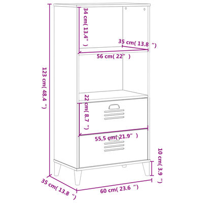 vidaXL Βιβλιοθήκη VIKEN Μαύρη 60x35x123 εκ. από Επεξεργασμένο Ξύλο