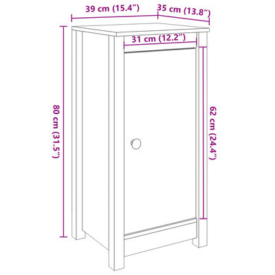 vidaXL Ντουλάπια 2 τεμ. Μαύρα 39x35x80 εκ. από Μασίφ Ξύλο Πεύκου