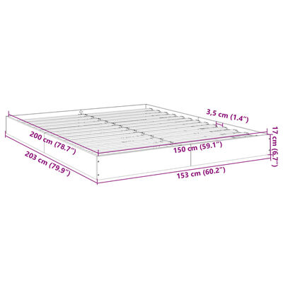 vidaXL Πλαίσιο Κρεβατιού Μαύρο 160x200 εκ. Επεξεργασμένο Ξύλο