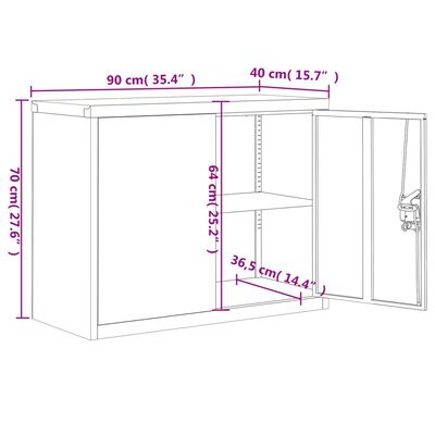 vidaXL Αρχειοθήκη Μαύρη 90 x 40 x 110 εκ. Ατσάλινη