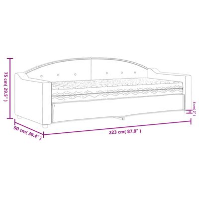 vidaXL Καναπές Κρεβάτι με Στρώμα Σκούρο Γκρι 80 x 200 εκ. Υφασμάτινο