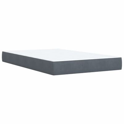 vidaXL Κρεβάτι Boxspring με Στρώμα Σκούρο Γκρι 120x200 εκ. Βελούδινο