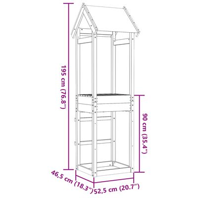 vidaXL Πύργος Παιχνιδιού 52,5x46,5x195 εκ. Μασίφ Ξύλο Ψευδοτσούγκας