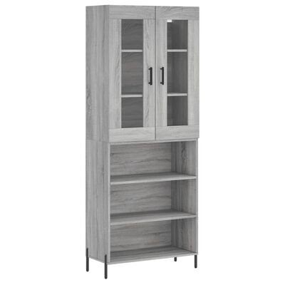 vidaXL Ντουλάπι Γκρι Sonoma 69,5 x 34 x 180 εκ. Επεξεργασμένο Ξύλο