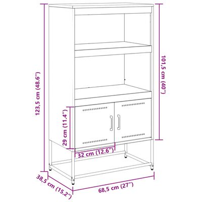 vidaXL Έπιπλο Τηλεόρασης Ανθρακί 100,5x39x60,5 εκ. από Ατσάλι