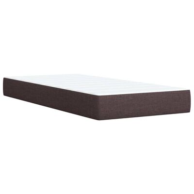 vidaXL Κρεβάτι Boxspring με Στρώμα Σκούρο Καφέ 80x200 εκ. Υφασμάτινο