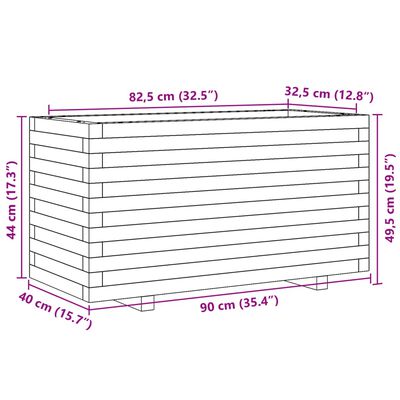 vidaXL Ζαρντινιέρα Κήπου 90x40x49,5 εκ. από Εμποτισμένο Ξύλο Πεύκου