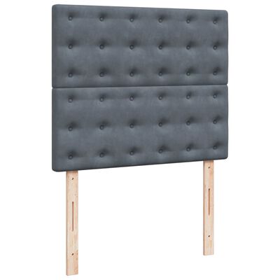 vidaXL Κρεβάτι Boxspring με Στρώμα Σκούρο Γκρι 120x200 εκ. Βελούδινο