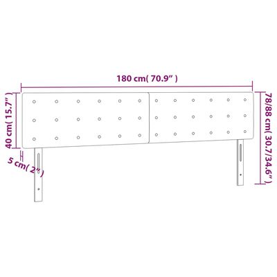 vidaXL Κεφαλάρι Κρεβατιού LED Σκούρο Πράσινο 180x5x78/88 εκ. Βελούδινο