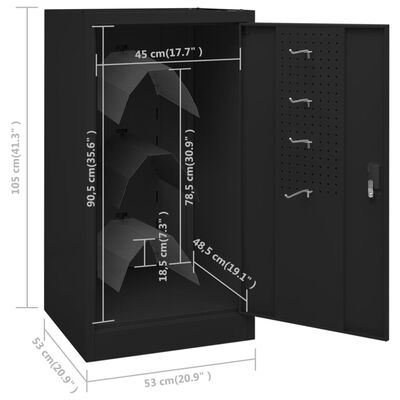 vidaXL Ντουλάπα για Σέλα Μαύρη 53 x 53 x 105 εκ. Ατσάλινη