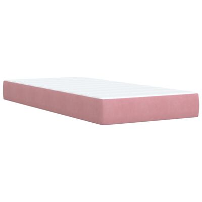 vidaXL Κρεβάτι Boxspring με Στρώμα Ροζ 100x200 εκ. Βελούδινο