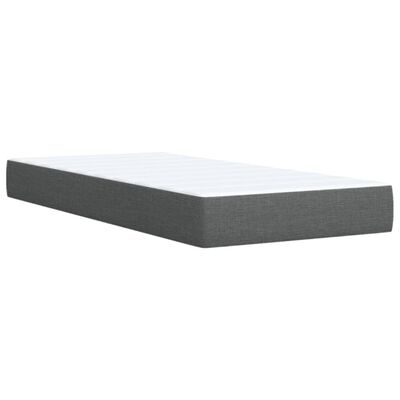 vidaXL Κρεβάτι Boxspring με Στρώμα Σκούρο Γκρι 80x200 εκ. Υφασμάτινο