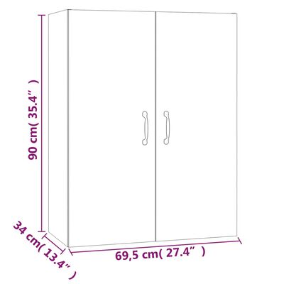 vidaXL Ντουλάπι Κρεμαστό Sonoma Δρυς 69,5x34x90 εκ. Επεξεργασμένο Ξύλο