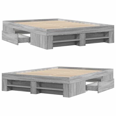 vidaXL Πλαίσιο Κρεβατιού Γκρι Sonoma 140x200 εκ. Επεξεργασμένο Ξύλο