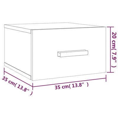 vidaXL Κομοδίνα Επιτοίχια 2 τεμ. Καφέ Δρυς 35 x 35 x 20 εκ.