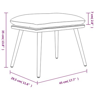 vidaXL Υποπόδιο Ανοιχτό Γκρι 45x29,5x35 εκ. Υφασμάτινο