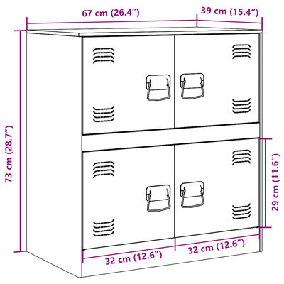 vidaXL Ντουλάπι Ροζ 67 x 39 x 73 εκ. από Ατσάλι