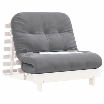 vidaXL Καναπές Κρεβάτι Futon με Στρώμα 80x206x11 εκ. Μασίφ Ξύλο Πεύκου